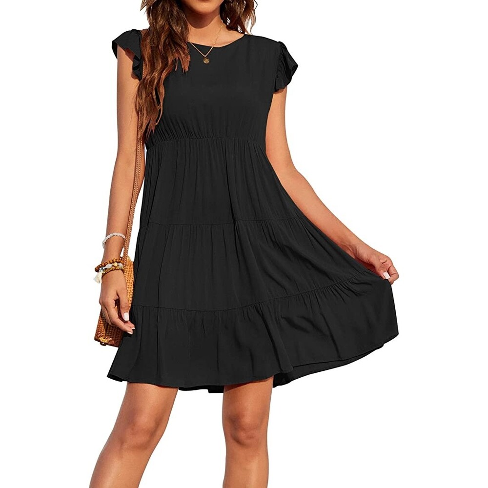 Kaleejoy Ruffle Babydoll Loose Flowy Pleated Dress Sz XL